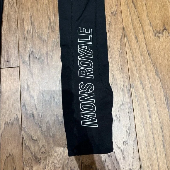 Mons Royale wool blend New Zealand tights women’s medium in black with pocket - Picture 2 of 5